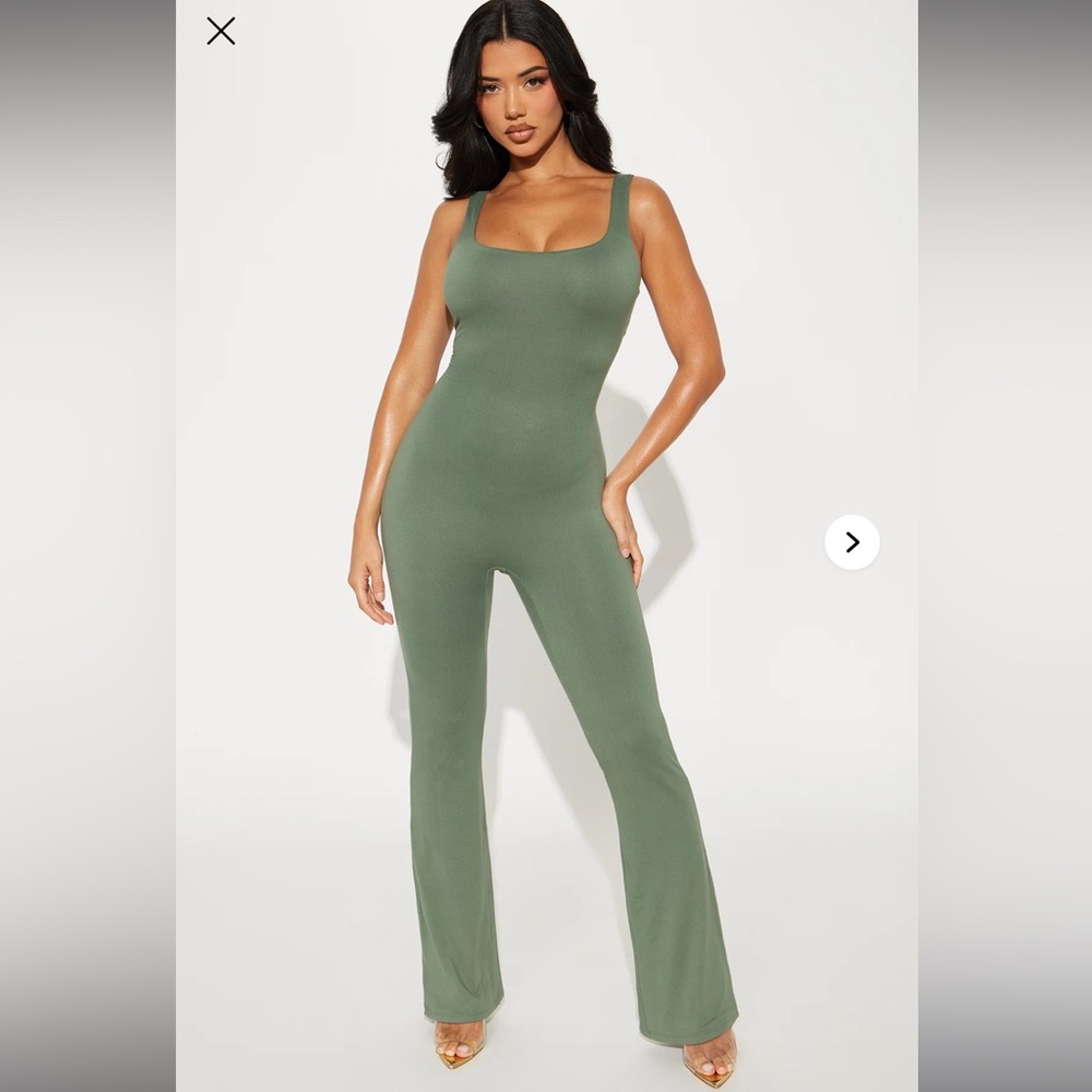 Sleek Olive Green Jumpsuit